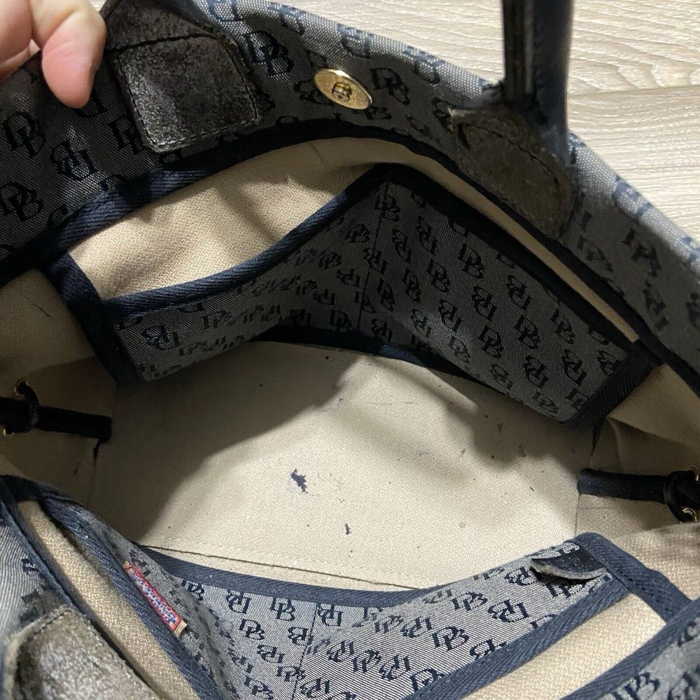 DOONEY & BOURKE HANDBAG/PURSE Classic Vintage DB Logo - Black And‎ Gray Mini - Picture 6 of 10
